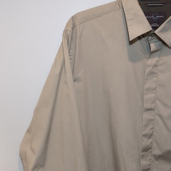 Black Brown 1826 Button Down Dress Shirt Cotton Long Sleeve Mens Size XL - Picture 3 of 10
